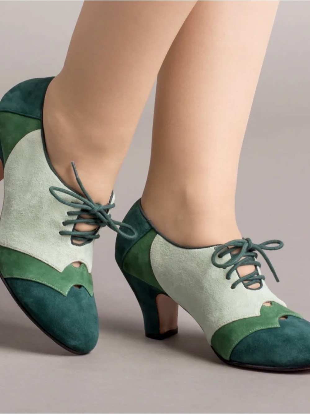 Karolina Women's Retro Oxfords (Green) - Picture 2 of 2